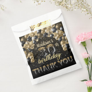 Bolsa De Papel Black Gold Luxury 30th Birthday Personalizado