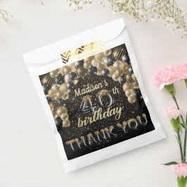 Bolsa De Papel Black Gold Luxury 40th Birthday Personalizado