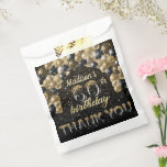 Bolsa De Papel Black Gold Luxury 60th Birthday Personalizado<br><div class="desc">Diseño Purpurina de lujo de los Black Gold Balloon. Los productos correspondientes se pueden encontrar en la colección Luxury Black Gold Balloon Adult Birthday.</div>