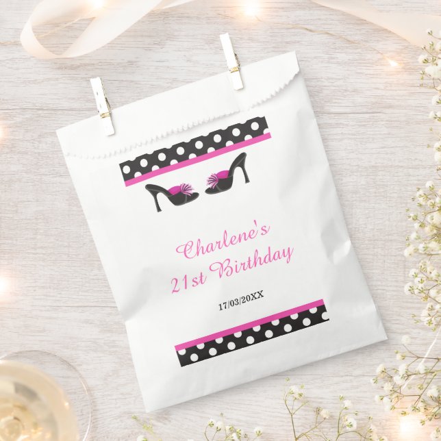 Bolsa De Papel Black Heels Shoes Birthday Party (Cortado)