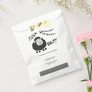 Bolsa De Papel Black Kawaii Little Lamb Baby Shower