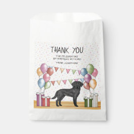 Bolsa De Papel Black Labrador Retriever Cumpleaños Pastel Agradec