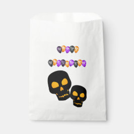 Bolsa De Papel Black Skulls Happy Halloween Balloons