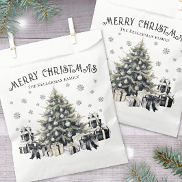 Bolsa De Papel Black White Elegant Christmas