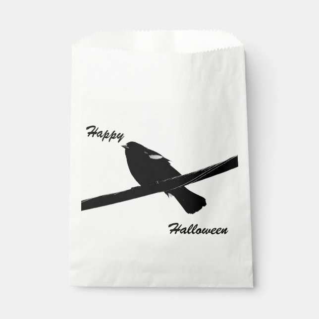 Bolsa De Papel Blackbird Happy Halloween Favor Bags (Anverso)