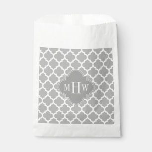 Bolsa De Papel Blanco Gris Marroquí #5 Dk Gray 3 Monograma Inicia