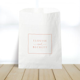 Bolsa De Papel Blanco moderno con Boda Naranja