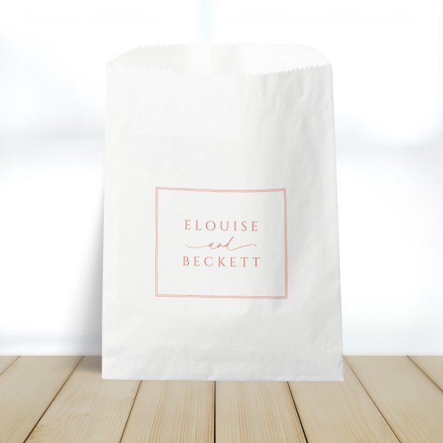 Bolsa De Papel Blanco moderno con Boda Naranja (Subido por el creador)