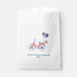 Bolsa De Papel Blanco Rojo y Azul 4 de julio Bicicleta caprichosa