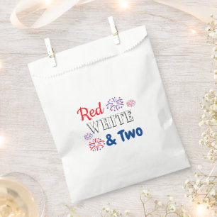 Bolsa De Papel Blanco Rojo y Dos Años