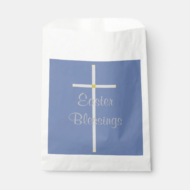 Bolsa De Papel Blessings White Blue Favor Bags (Anverso)