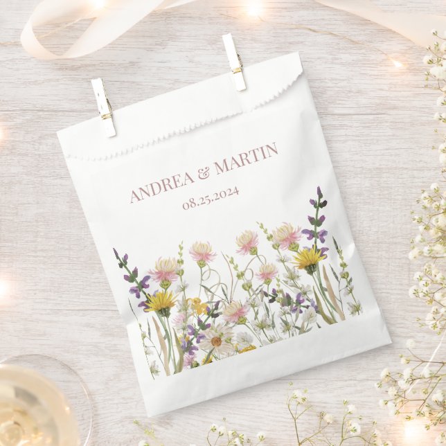 Bolsa De Papel Blissful Blooms Boda (Cortado)