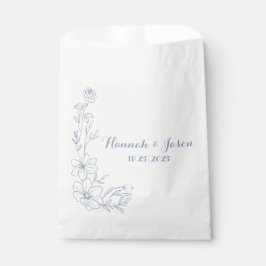 Bolsa De Papel Blissful Blue Blooms Wedding Favor Bags