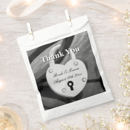 Bolsa De Papel Bloqueo de amor en forma de corazón con boda de ag