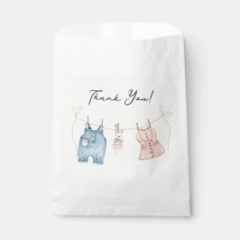 Bolsa De Papel Blue and Pink Watercolor Gender Reveal 