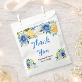 Bolsa De Papel Blue and Yellow Floral Wedding