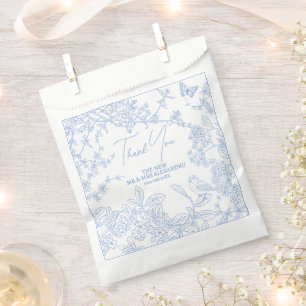 Bolsa De Papel Blue Chinoiserie Toile de Jouy Boda Save Date