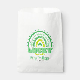 Bolsa De Papel Blue Clover & Rainbow Lucky One First Birday