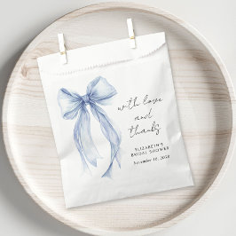 Bolsa De Papel Blue Coquette Bow Bridal Shower