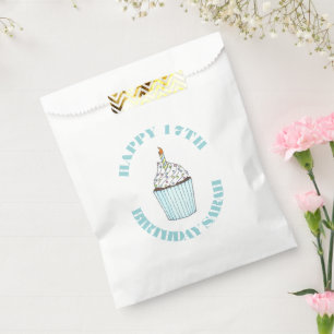 Bolsa De Papel Blue Cupakes Personalized Birthday Party Favor