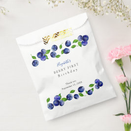 Bolsa De Papel Blue eberry Berry First Birday Watercolor Cute