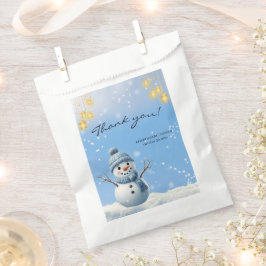 Bolsa De Papel Blue Elegant Whimsical Winter Snowman Baby Shower