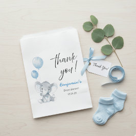 Bolsa De Papel Blue Elephant Baby Shower Thank You Bags