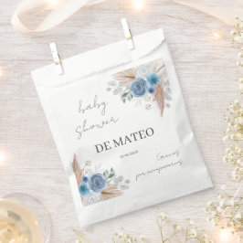 Bolsa De Papel Blue Floral Spanish Baby Shower Boy