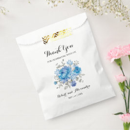 Bolsa De Papel Blue Flower Gracias por venir Boda