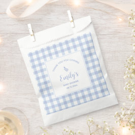 Bolsa De Papel Blue Gingham Boy Baby Shower Gracias Por Venir