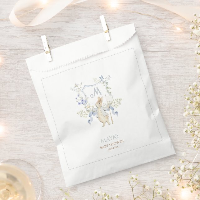 Bolsa De Papel Blue Gingham Peter the Rabbit Baby Shower MUTED BL (Cortado)