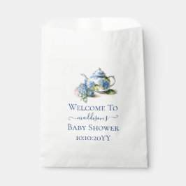 Bolsa De Papel Blue Hydrangea Baby Shower Tea Fiesta