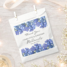 Blue Hydrangea Petals Boda Nombres personalizados