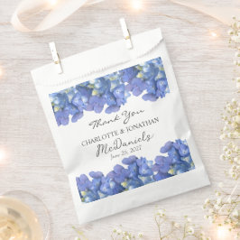 Bolsa De Papel Blue Hydrangea Petals Boda Nombres personalizados