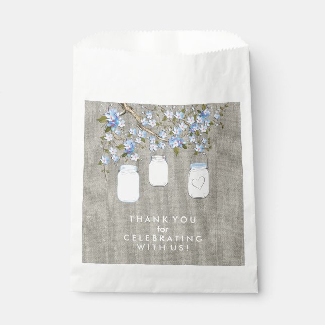 Bolsa De Papel Blue Mason Jar Baby Shower (Anverso)