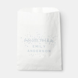 Bolsa De Papel Blue Modern Rainbow and stars White Baby Shower