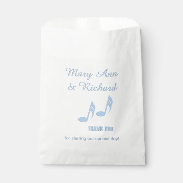 Bolsa De Papel Blue Music Notes Gracias (Anverso)