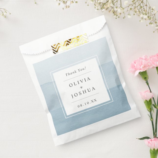 Bolsa De Papel Blue Ombre Gracias Boda (Sellado)