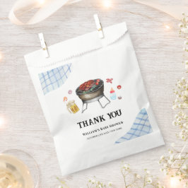 Bolsa De Papel Blue Plaid Retro Country Baby Q Baby Shower