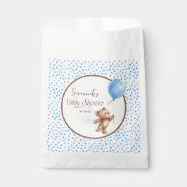 Bolsa De Papel Blue Polka Dot Teddy Bear Baby Shower