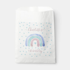 Bolsa De Papel Blue Purple Pastel Rainbow First Birday