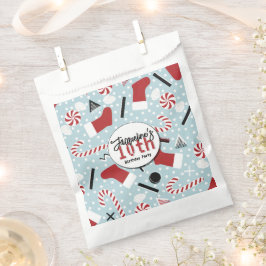 Bolsa De Papel Blue Retro Christmas Peppermint Birthday
