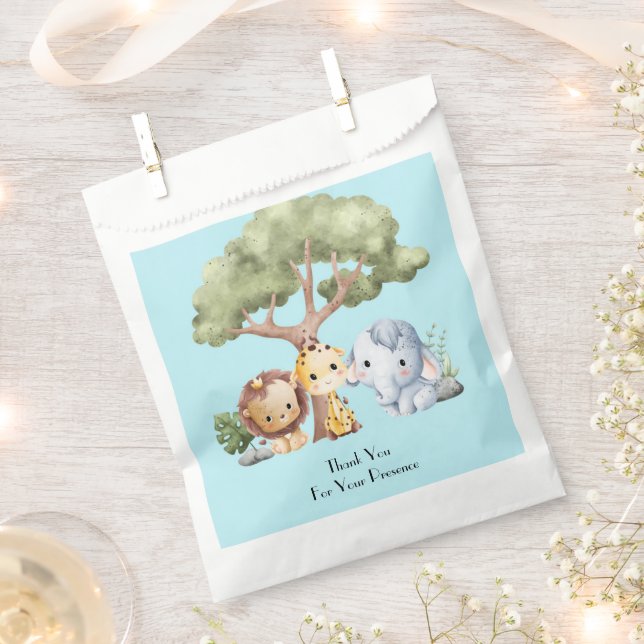 BOLSA DE PAPEL BLUE SAFARI BABY SHOWER (Cortado)