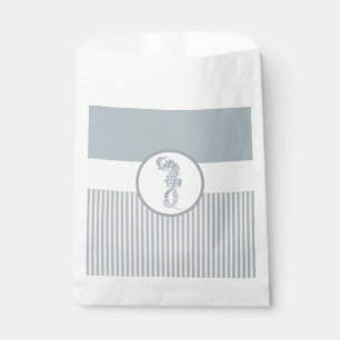 Bolsa De Papel Blue Seahorse Blue Classic Nautical Elegant