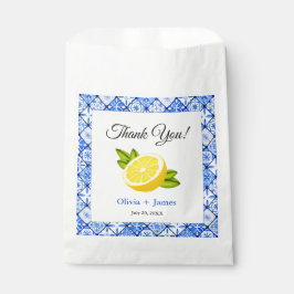 Bolsa De Papel Blue Tile Lemon Mediterráneo Gracias Boda