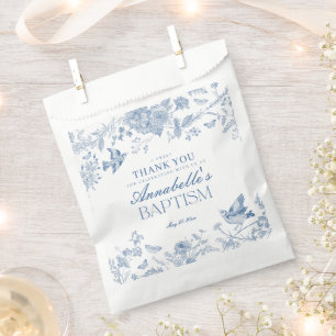 Bolsa De Papel Blue Toile De Jouy Baptism Dessert