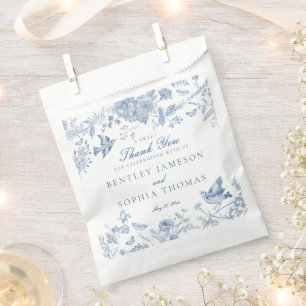 Bolsa De Papel Blue Toile De Jouy Boda Floral