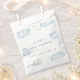 Bolsa De Papel Blue Watercolor Moon Star Cloud Boy Baby Shower