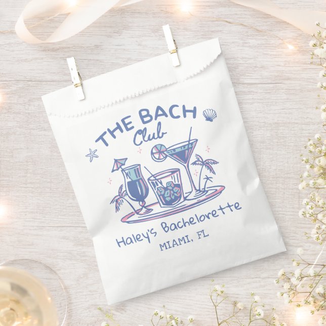 Bolsa De Papel Blue Whimsical Beach Coctail Bachelorette Party (Cortado)