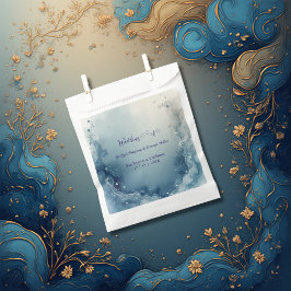 Bolsa De Papel blue white Dreamy coastal marble ink wedding